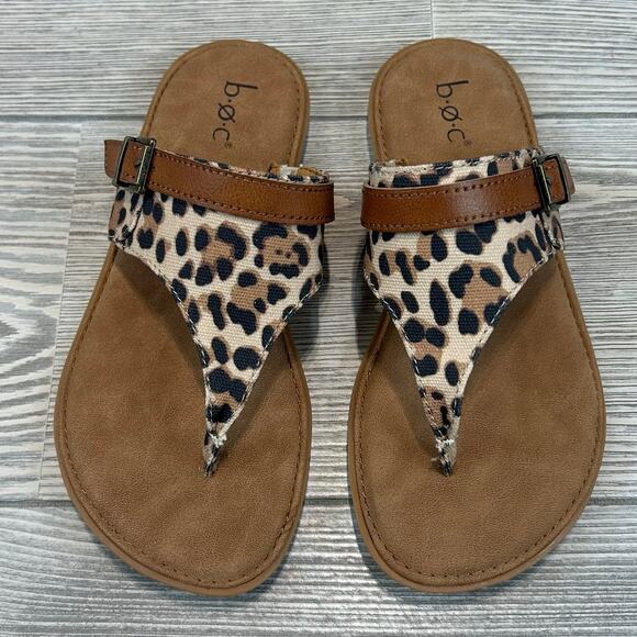b.o.c. Mya Thong Sandals - Tan Leopard Canvas - NIB - Size 6M - Picture 5 of 5